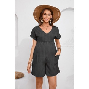 Jumpsuits Short Sleeve  V Neck Fashion Dressy Casual Romper - 1 of 2