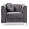 Upholstered Contemporary Sloped Armchair with Generous Seat Depth and Easy Assembly for Living Room - 3 of 4