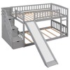 TiramisuBest L-Shaped Twin Bunk Bed with Ladder,Gray, Space-Saving Convertible Bedroom Furniture for Kids & Teens - 3 of 4