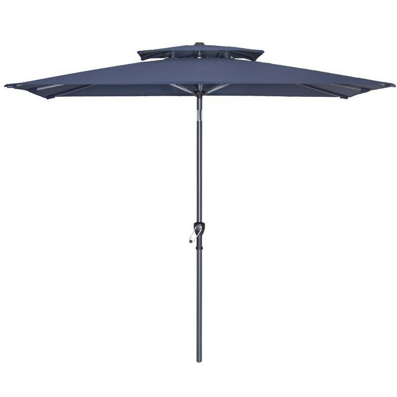 Crestlive Products 6.5'x10' Rectangular Double Top Aluminum Pole Market Umbrella with Crank System & Push Button Tilt, 1 of 10