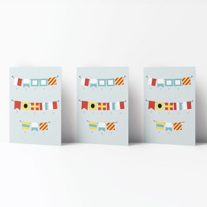Happy Birthday Greeting Card Pack (3ct) "HBD Nautical Flags" by Ramus & Co - 1 of 4