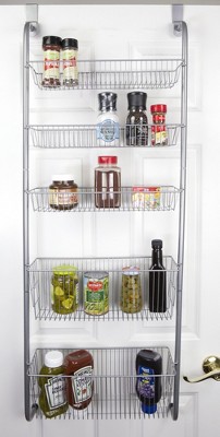 Home Basics Over the Door Kitchen Pantry Organizer, Grey