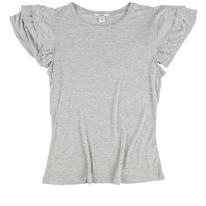 bar III Womens Ruffled Basic T-Shirt - 1 of 2