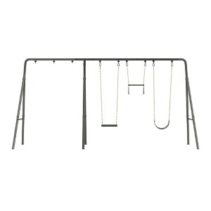 gobaplay Outdoor Adventure Swing Set with Single Frame & 8
