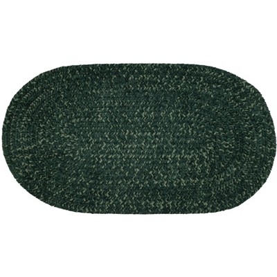 22" x 40" Chenille Tweed Collection Diluth & Emerald Reversible Indoor Area Utility Oval Rug - Better Trends
