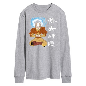 Men's - Avatar: The Last Airbender - Aang Sitting Avatar State Long Sleeve Graphic T-Shirt - 1 of 4