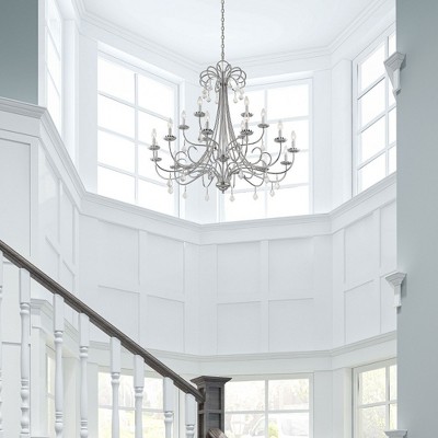 Daphne English Bronze 18-Light Chandelier with Teardrop Crystals