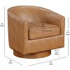 NicBex Faux Leather Swivel Accent Chair,Upholstered Swivel Living Room Chairs with Curved Backrest and Wood Base,Club Chair for Living Room - 3 of 4