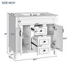 ALEXOUN 36" Bathroom Vanity with Sink Combo,Freestanding Wooden Bathroom Storage Vanity with 2 Drawers & 2 Soft-Closing Doors - 3 of 4