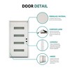 36 x 80 Fiberglass Entry Door with Brickmould, 4-Lite Frosted Glass - Contemporary Style for Home's Front Entrance - 3 of 4