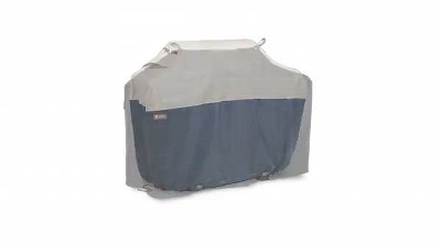 Classic Beige and Brown Waterproof Gas Grill Cover with Buckle Closure