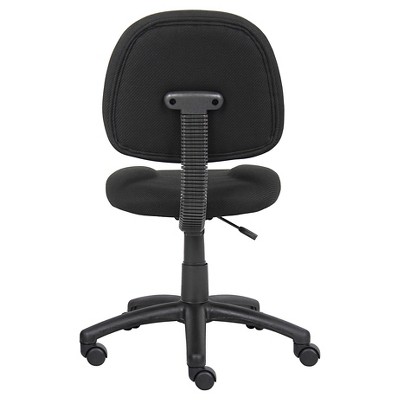 Black Nylon Swivel Armless Task Chair with Adjustable Height