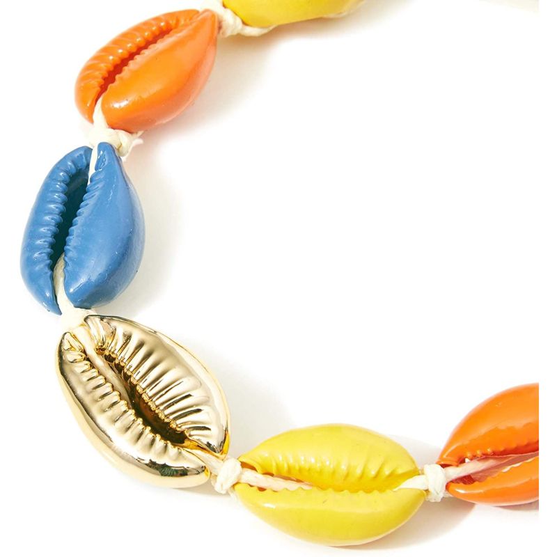 Zodaca Set of 2 Natural Puka Shell Choker Necklace & Bracelet for Women Girls, Beach Nautical Jewelry Accessories, 5 of 7