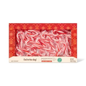Christmas Peppermint Red & White Mini Candy Canes - 6oz/40ct - Favorite Day™ - 1 of 3