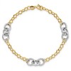 Black Bow Jewelry 14k Two Tone Gold 7mm Polished & Textured Link Chain Bracelet, 7.5 In - 4 of 4