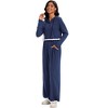ATHLECHIC Women's Casual Lounge Cropped Half Button Hoodie Top Wide Leg Pants Ribbed Knit Tracksuit Two Piece Sets - 4 of 4