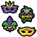 Big Dot of Happiness Colorful Mardi Gras Mask - DIY Shaped Masquerade Party Cut-Outs - 24 Count