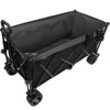 VisioGear Foldable Extended Wagon with 480lbs Weight Capacity, Folding Utility Garden Cart with Drink Holders, Gray&Black, 50.39"*25.98"*44.88" - 4 of 4