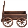 NAYSAYE Planter Wooden Hand Truck Dolly Rustic Design with Ample Planting Space for Garden and Patio, Wood, 27"*17.81"*14.02" - 3 of 4