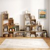 Tangkula 4-Layer Corner Storage Rack Freestanding Display Bookshelf Burlywood/White - 4 of 4