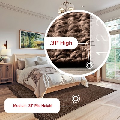 Handmade Chocolate Brown Braided Jute 4' x 6' Area Rug