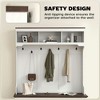 Resenkos 3-In-1 Hall Tree - Shoe Storage, Coat Rack & Bench, Entryway Furniture with Five Hooks,  Wood Grain - 2 of 4