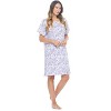 Casual Nights Women's Henley Nightshirts Set of 2, Floral Short Sleeve Nightgowns & Solid Sleepwear Shirt - 4 of 4