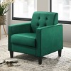 GlasFlength Accent Chairs Velvet Accent Armchair with Tufting Luxe Plush Velvet Elegant Tufted Detail Suits Bedroom, Green, 27"*22"*20" - 2 of 4