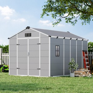 EROMMY 8 X 12 FT Outdoor Storage Shed, Weather-Resistant Shed With