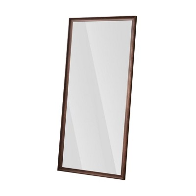 GlasFlength Full Length Mirrors Rectangle Mirror Vanity Mirror Accent Mirror Metal Frame Mirror for Living Room, Brown, 31.5"*1.38"*70.86"