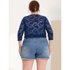 Agnes Orinda Women's Plus Size Shrug 3/4 Sleeves Lace Tie Neck Crop Bolero Cardigan - 4 of 4