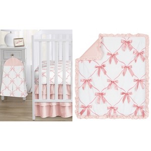 Sweet Jojo Designs Girl Baby Crib Bedding Set - Ballerina and Ballet Bows Pink and White 4pc - 1 of 4