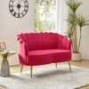 Savier 50.2" Contemporary Velvet Living Room and Bedroom Tufted Loveseat | KARAT HOME - 3 of 4