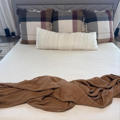 Cal king purchases heavyweight linen blend comforter set- warm brown