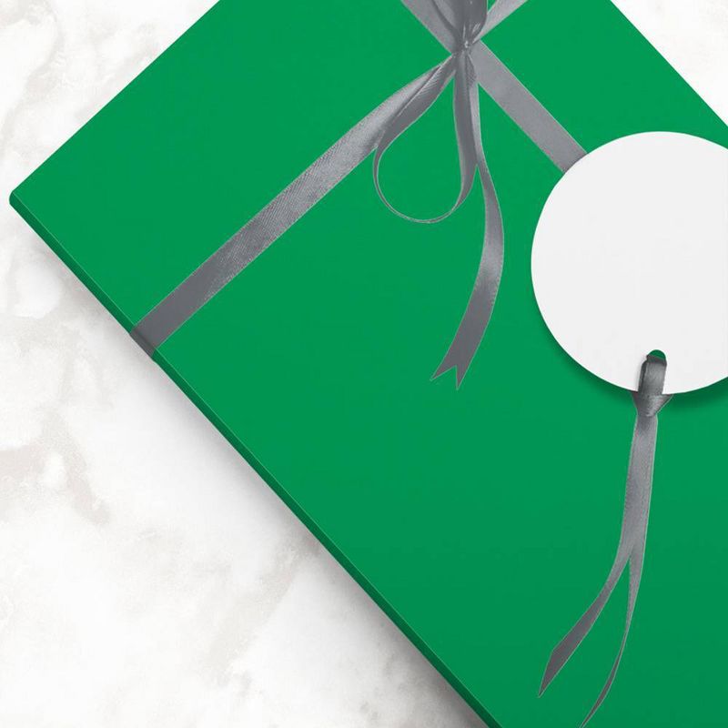 JAM PAPER Green Glossy Gift Wrapping Paper Roll - 2 packs of 25 Sq. Ft., 4 of 5