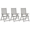 vidaXL Outdoor Recliner Chairs 3 Pcs, Patio Reclining Chair with Cushions, Recliner Patio Lounge Chair for Garden - 2 of 4