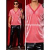 INSPIRE CHIC Men's V-Neck Short Sleeve Party Sheer Glitter T-Shirt - 4 of 4