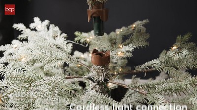 6ft Pre-Lit Flocked Sparse Christmas Tree with Multicolor LEDs