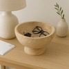 Decorative Wood Bowl with Pedestal Stand for Coffee Table Decor - Timeless Centerpiece Table Decoration and Home Decor Accents - 7", Brown - 2 of 4