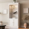 78" Tall Display Cabinet, Freestanding Bookshelf with Glass Shelves, Kitchen Pantry Cabinet, Versatile Display Storage Shelves for Office Living Room - 3 of 4