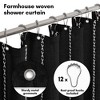 Americanflat 71x71 Woven Linen Shower Curtain with Tassel Accents - Includes 12 Grommets and Hooks - 100% Polyester - 3 of 4