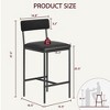 Bar Stools Set of 4, 37 Inch Barstools With Metal Legs PU Seats Chairs - 2 of 4