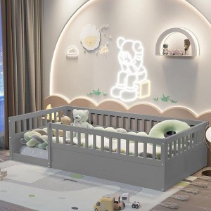 Floor Bed for Children Bedroom, Boys Girls, Kids Playroom - 1 of 4