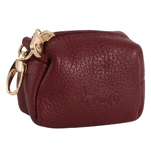 PoisePup – Luxury Pet Dog Waste Bag Holder – Soft Premium Italian Leather Poop Bag Dispenser -  Luscious Bow - 1 of 3