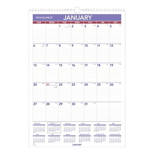 Erasable Wall Calendar, 12 x 17, White Sheets, 12-Month (Jan to Dec): 2026 - 1 of 4