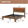 Queen Size Wood Platform Bed with Storage LED Light Headboard and Two USB Ports for Bedroom or Apartment - 2 of 4