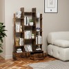 Hooseng Bookshelf, Vintage Open Bookshelf with 2 Drawers and 12 Open Display Shelving, Book Case for Living Rooms, Home Offices & Bedrooms - 4 of 4