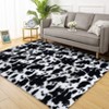 4*6 Shag Area Rug Ultra Soft Fluffy Indoor Rugs for Living Room Luxurious Thick Plush Floor Carpet Bedroom Kids’ Room Luxury Carpets Black/White - 2 of 4