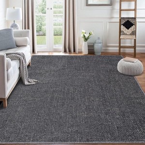 Washable Area Rugs, Modern Woven Office Floor Carpet Contemporary Rug, Living Room Rug, Soft Surface, Durable Edge, Non-Slip Backing - 1 of 4