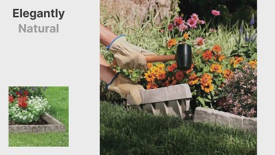Light Taupe Resin Decorative Stone Lawn Edging Set of 40